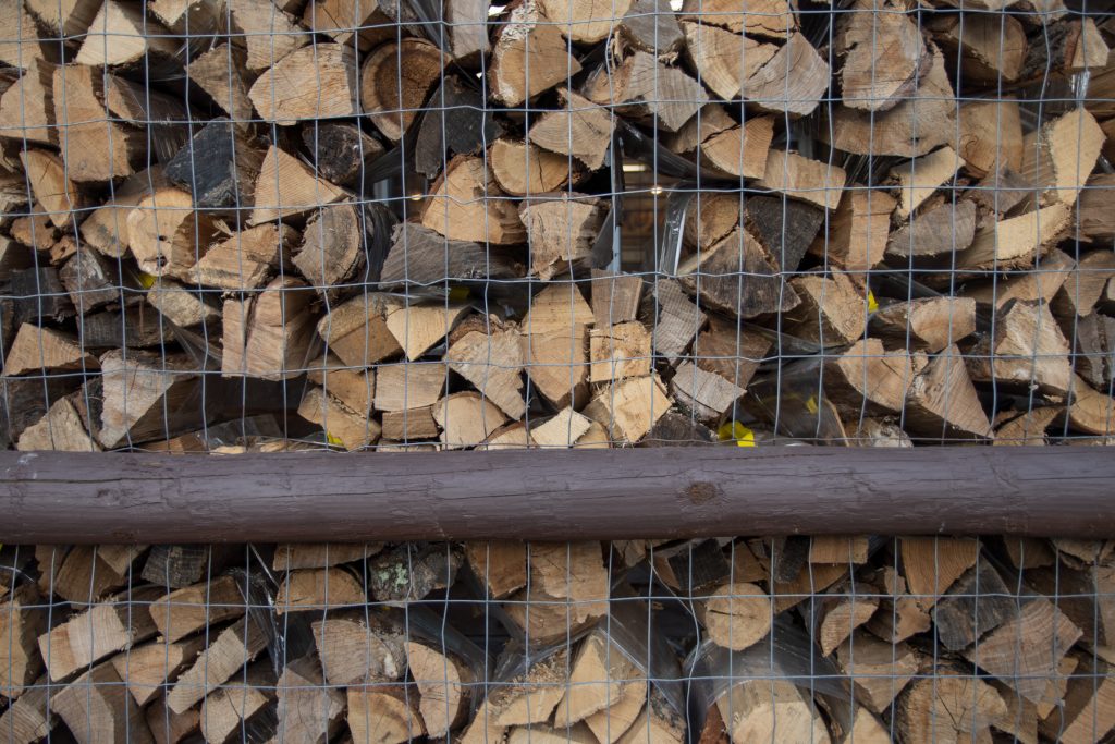 Stacked campfire wood.