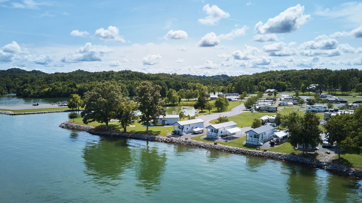 Deluxe Lake House at Toqua RV Campground along the water.