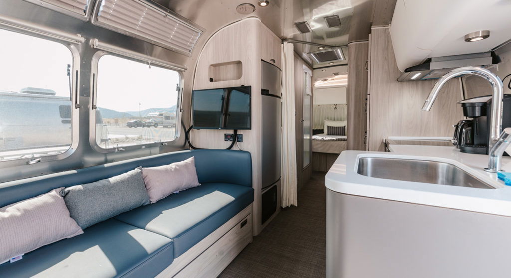 Kitchen inside Globtrotter Airstream