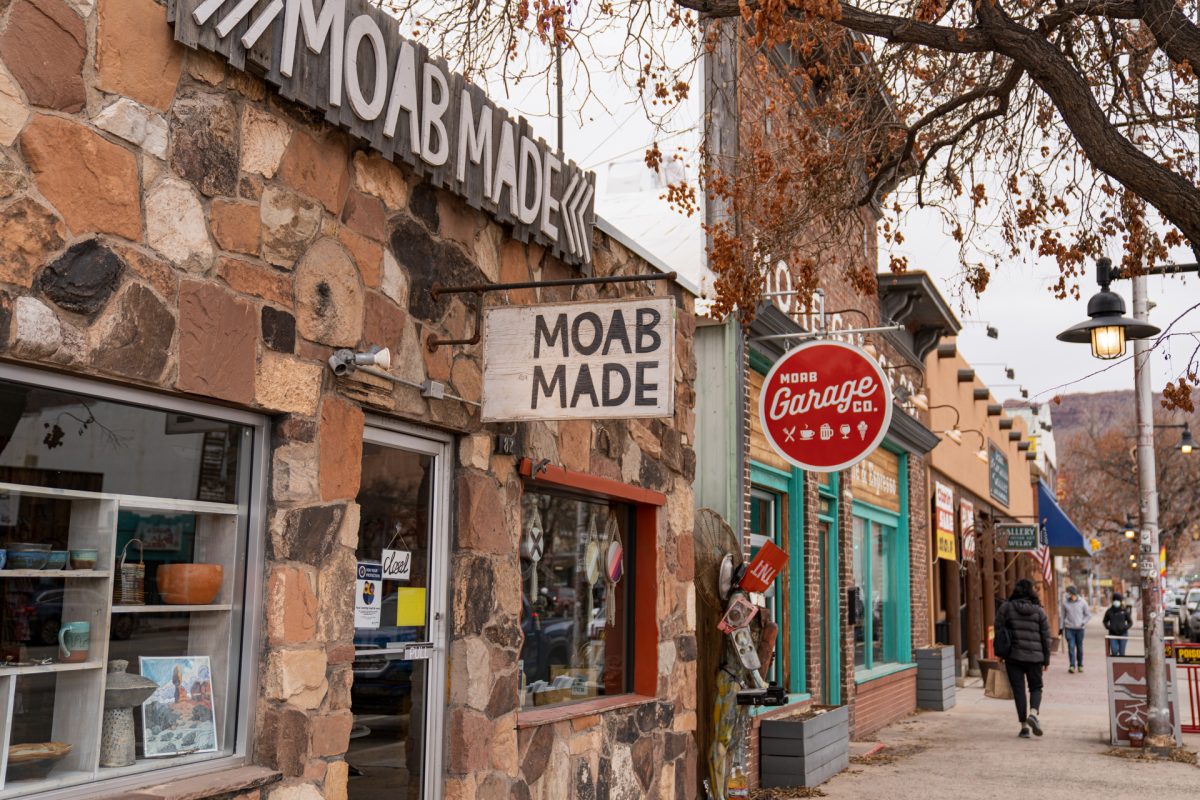 Downtown shops in Moab, Utah.