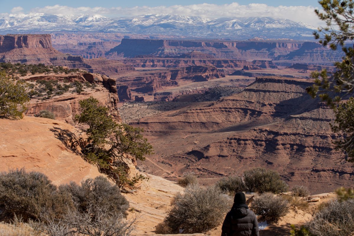 Shafer Canyon overlook at Canyonlands National Park near Moab, Utah.