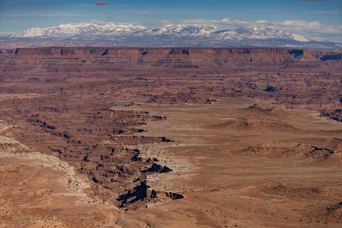 The view from Grand View Point at Canyonlands National Park near Moab, Utah.