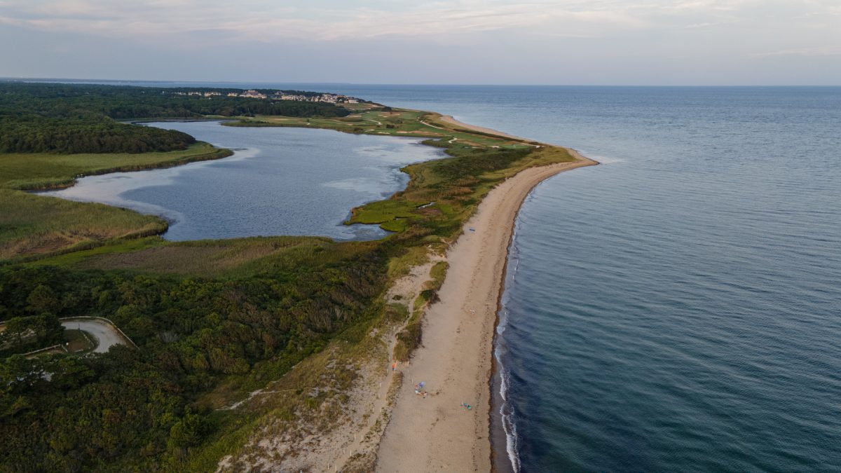 An aerial view of the Cape Cod National Seashore in Massachusetts.