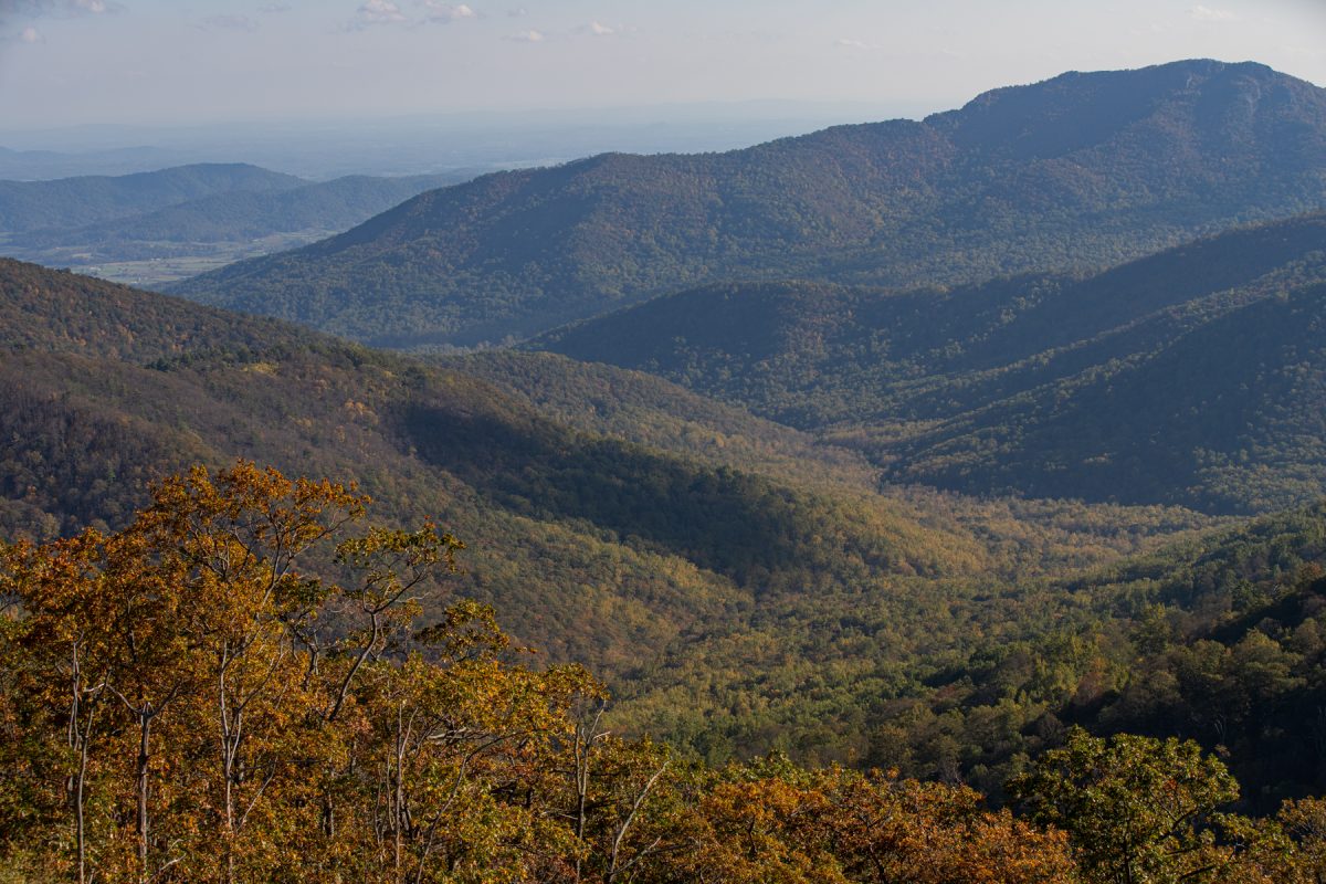 The mountains at Shenandoah National Park in Virginia.