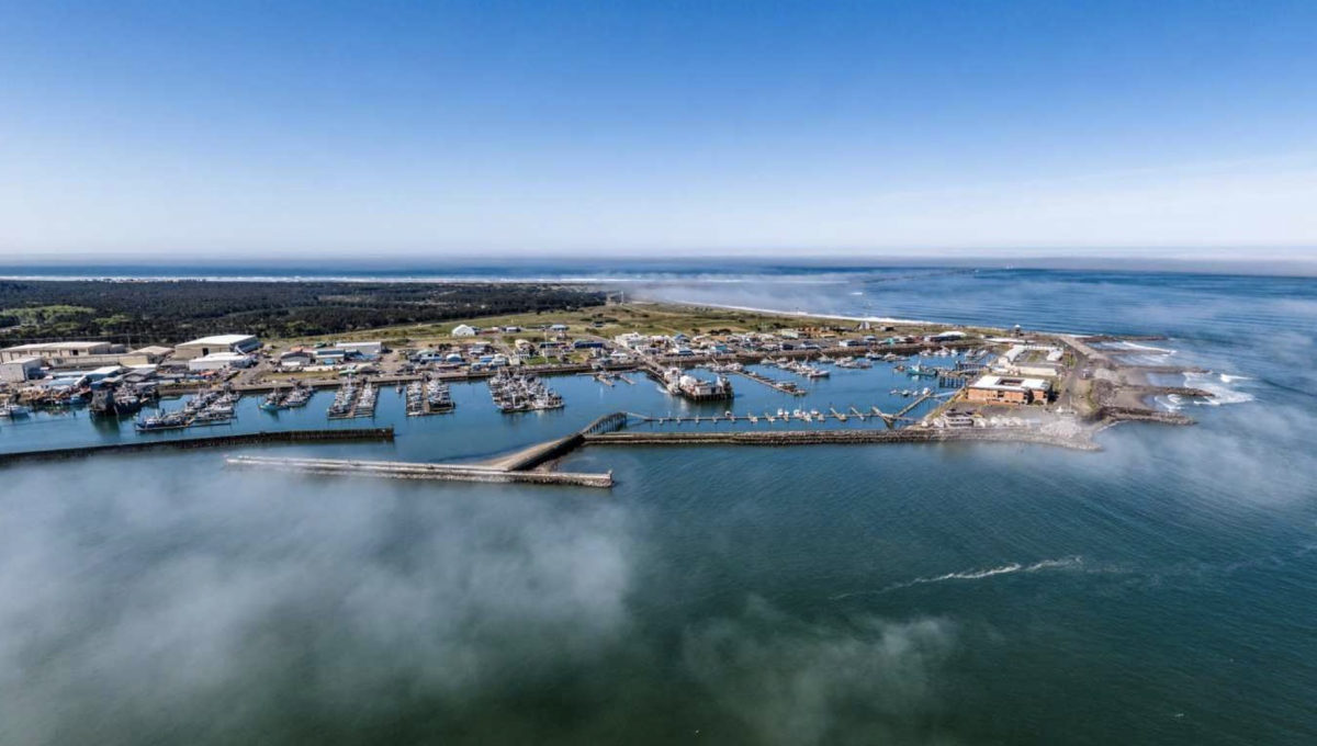 Ariel shot from the water at American Sunset RV & Tent Resort.