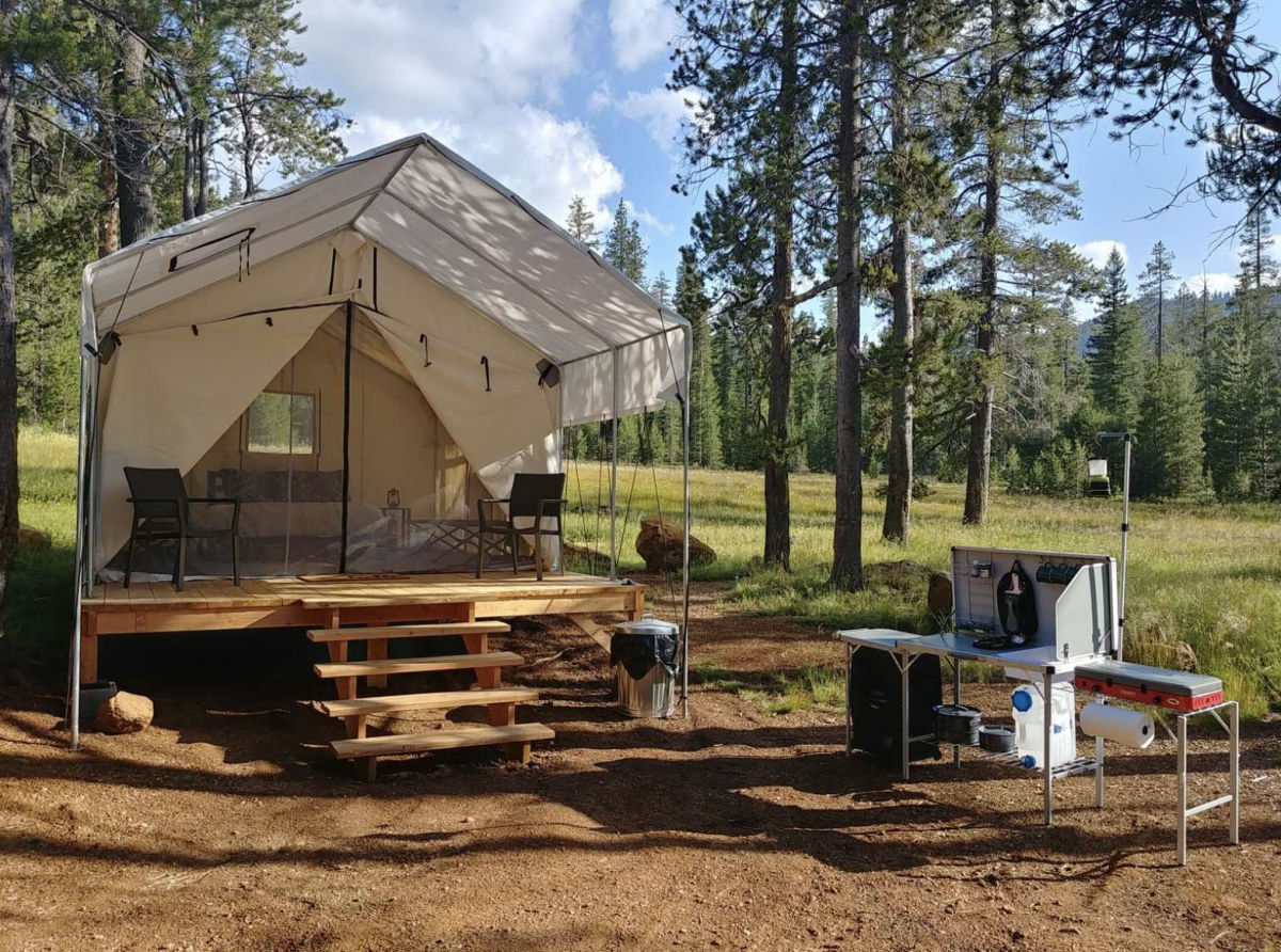 Tent rental at Out Livin' in Mount Shasta, CA.