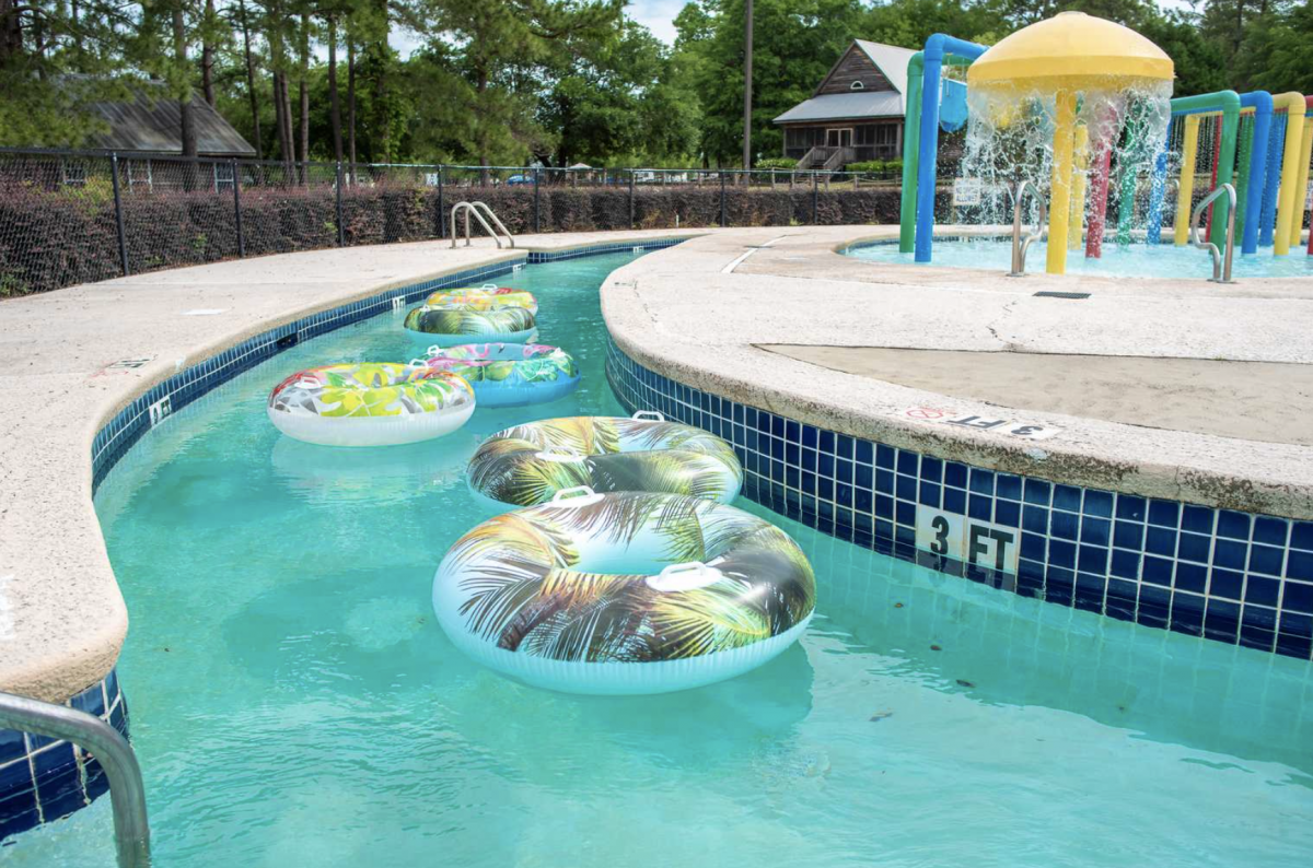 Tube floating at Palmetto Shores RV Resort