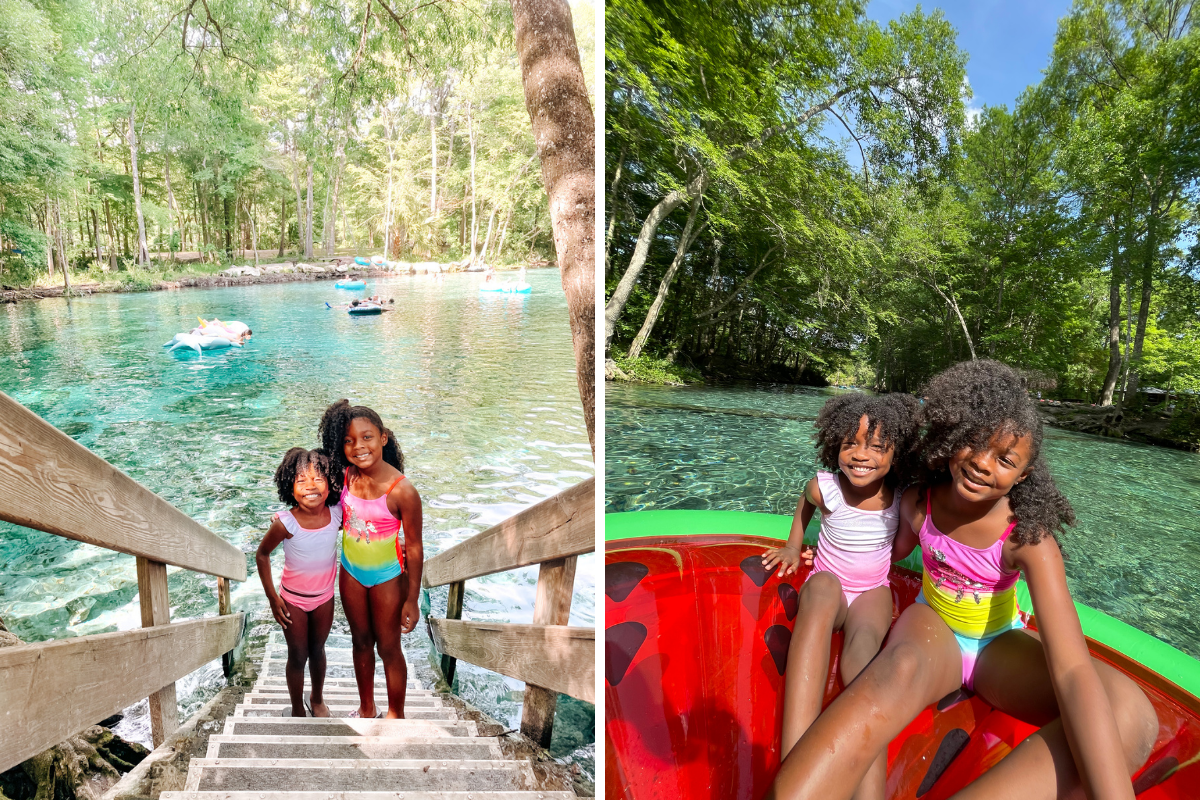 Hambrick girls on a raft in Ginnie Springs