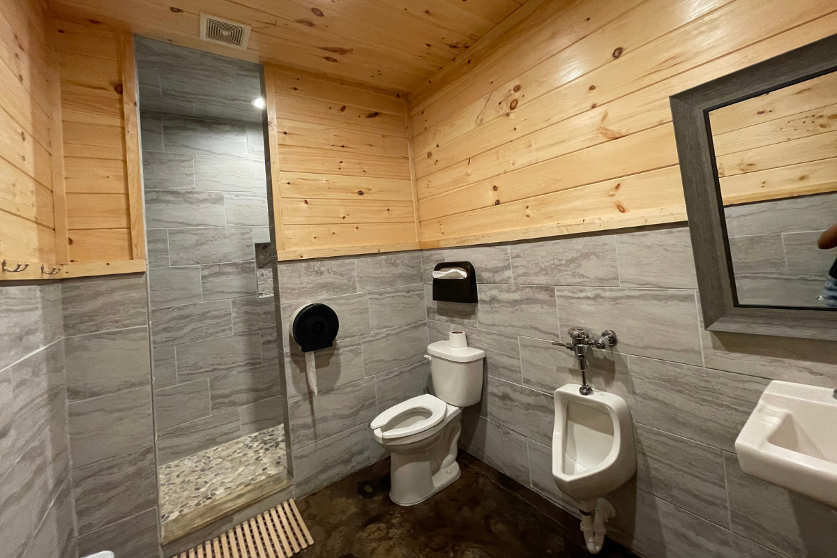 Family bathrooms with shower at Moonshine Acres RV Park