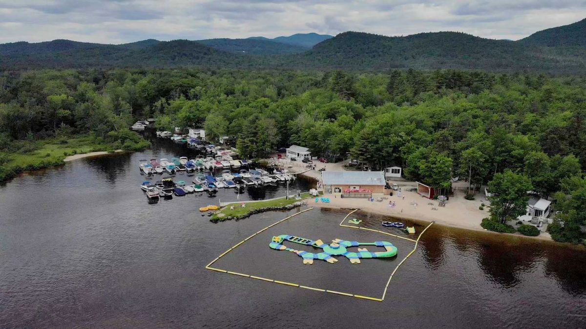 Ariel view of the beach at Westward Shores 