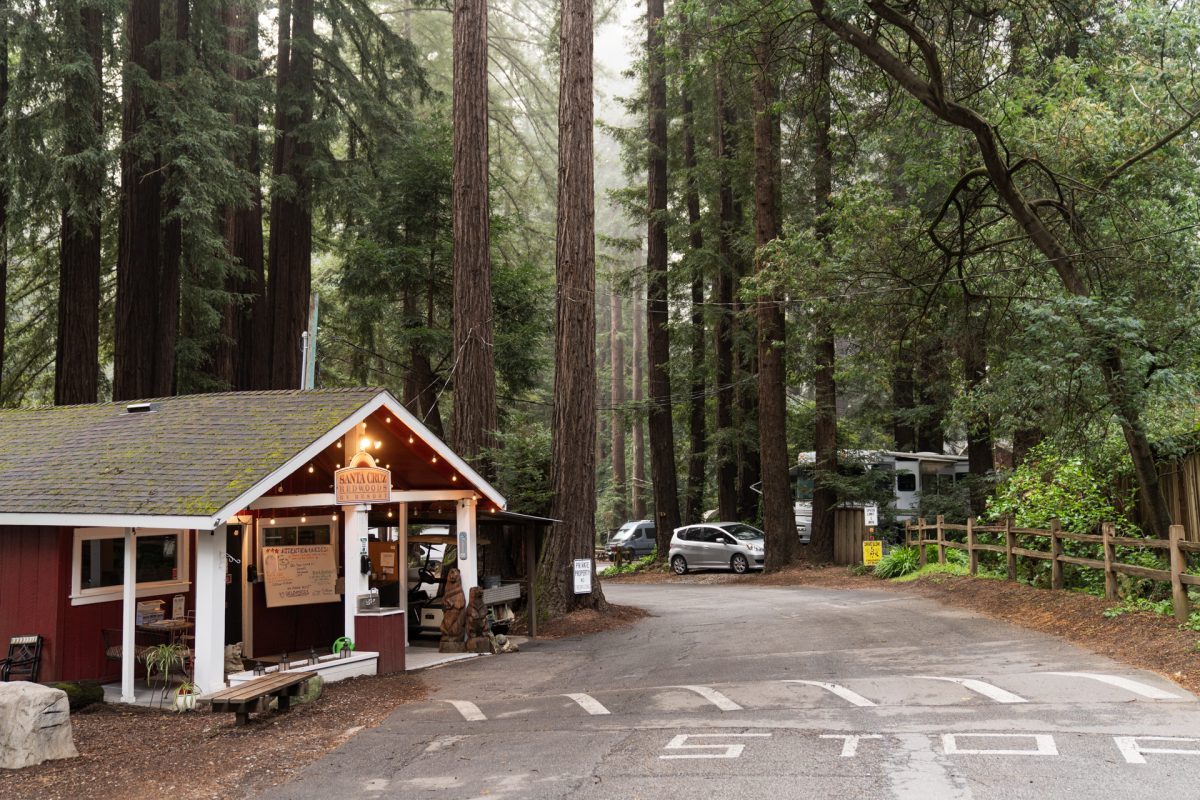 Santa Cruz Redwoods RV Resort campground office.