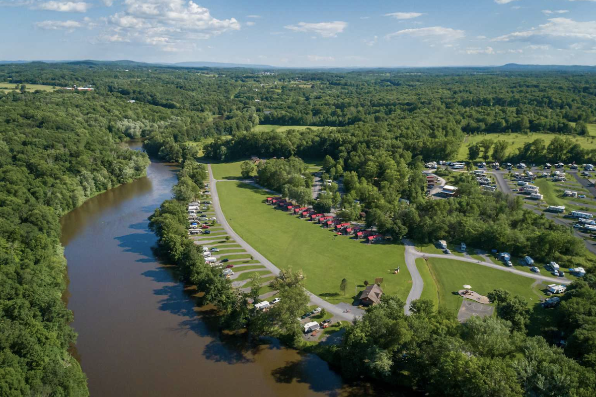 Drone shot of Jellystone Park Lazy River