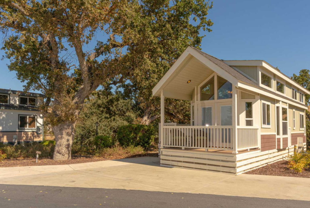 A cabin rental at the Wine Country RV Resort in Paso Robles, California.