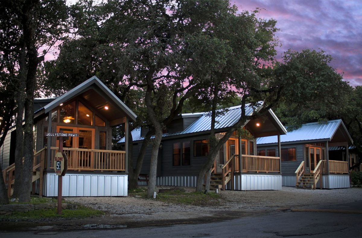 Cabins at Yogi Bear's Jellystone Park™ Camp-Resort: Hill Country in Canyon Lake, Texas.