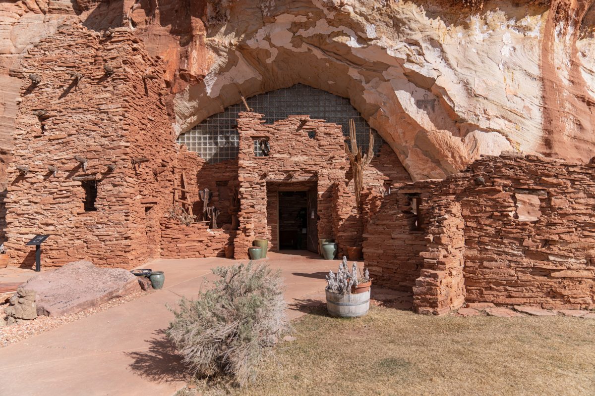 The exterior of Moqui Cave near Kanab, Utah.