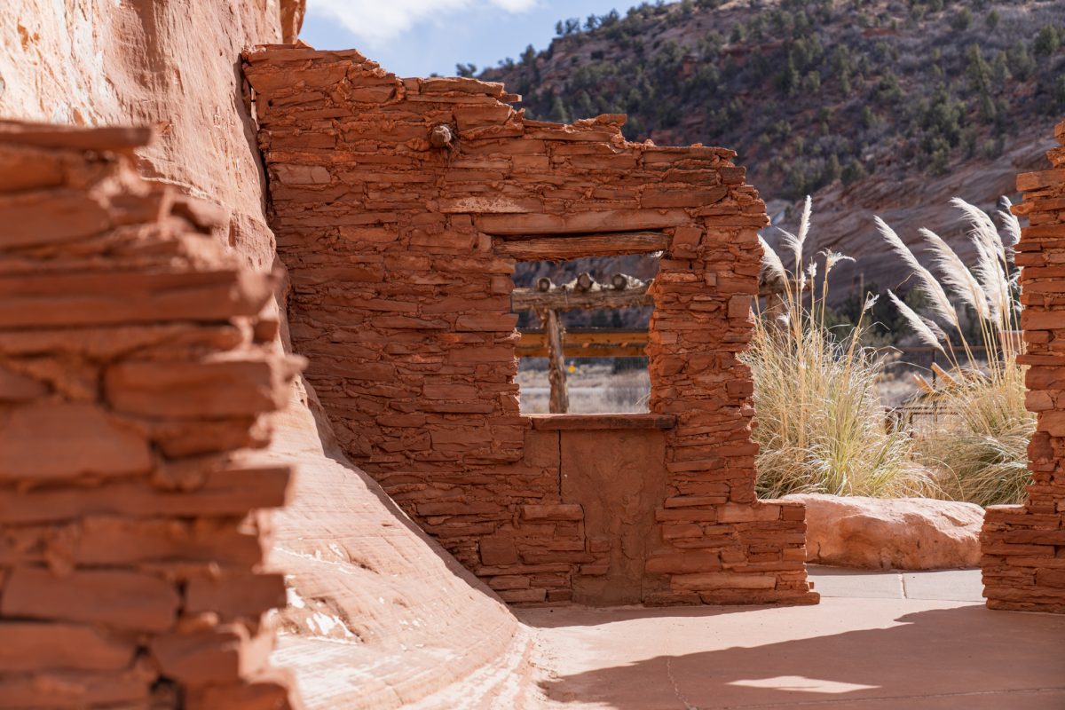 The exterior of Moqui Cave that's located outside of the town of Kanab, Utah.