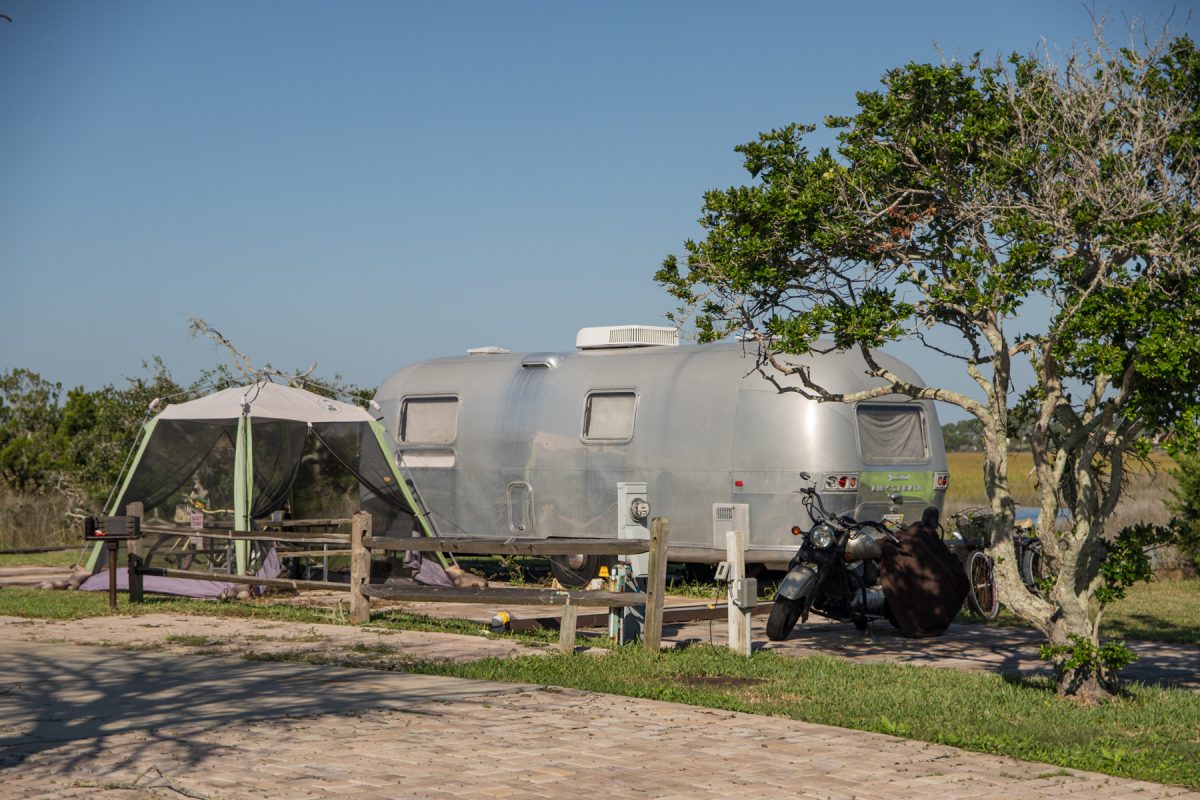 A Snowbird or Winter Texan site set up at Ocean Grove RV Resort in St. Augustine, Florida.