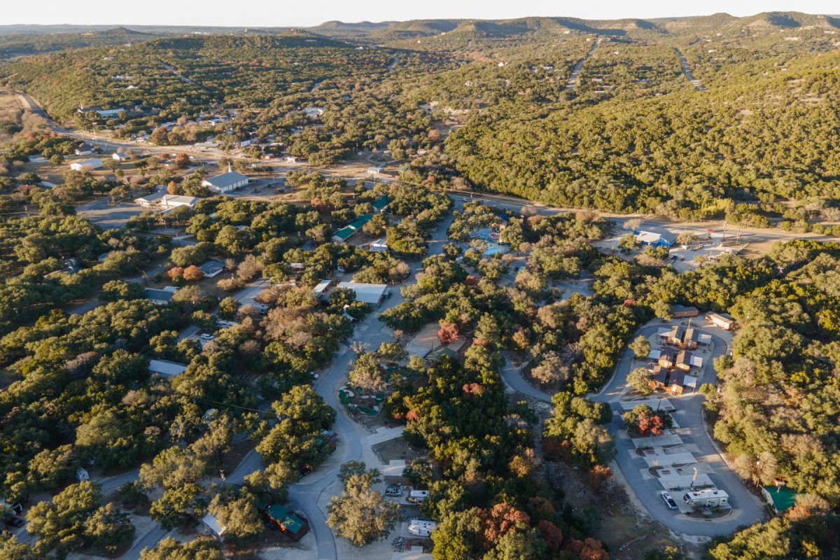 An aerial view of Jellystone Hill Country in Canyon Lake, Texas.