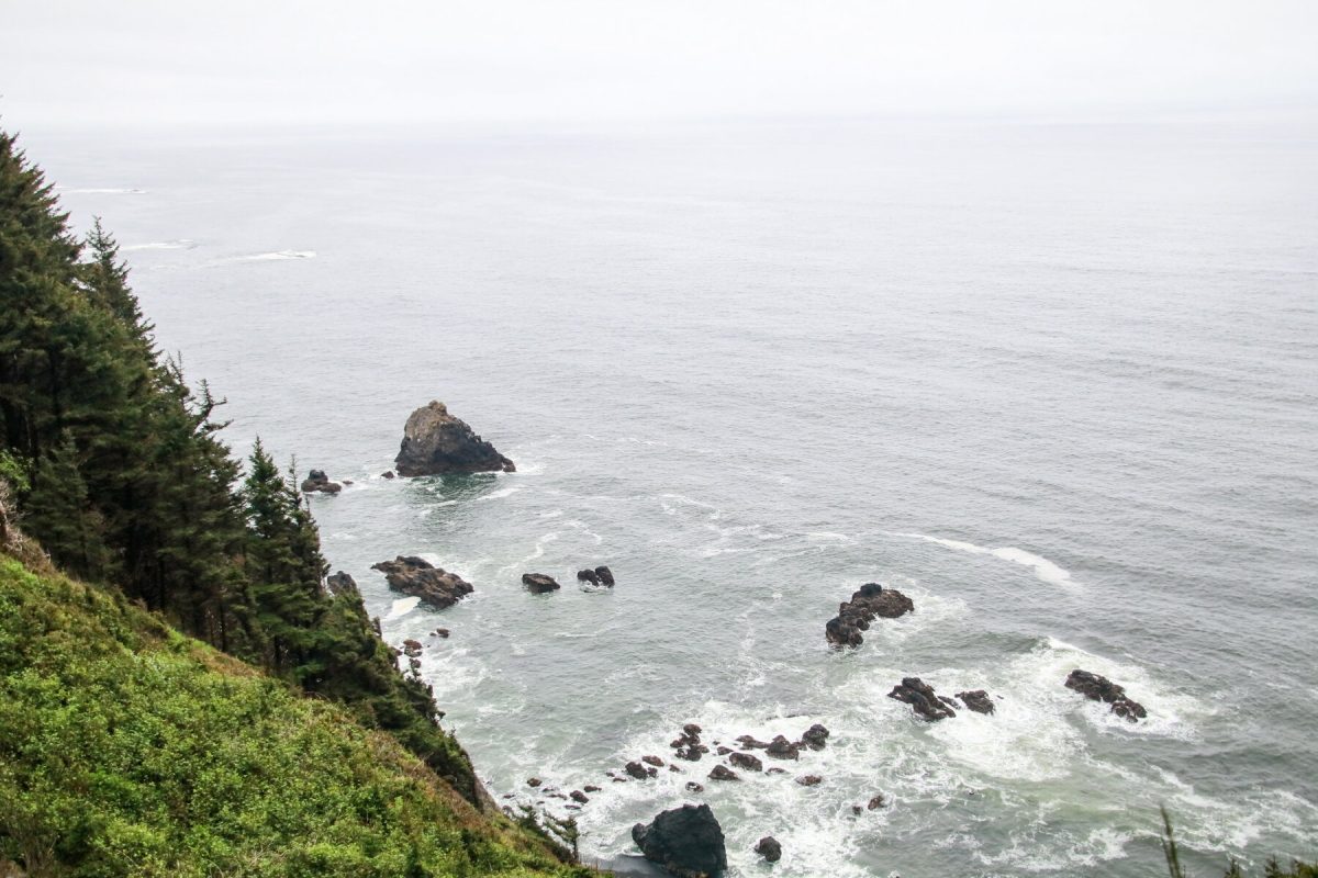 The view from the lookout point of Cape Foulweather along the Pacific Coast of Oregon.