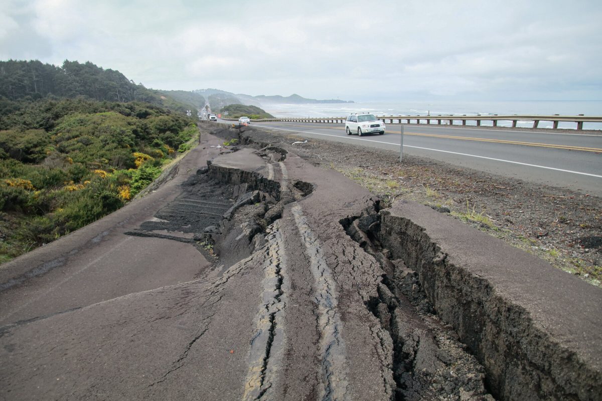 A slide destroyed a portion of Oregon's Highway 101.