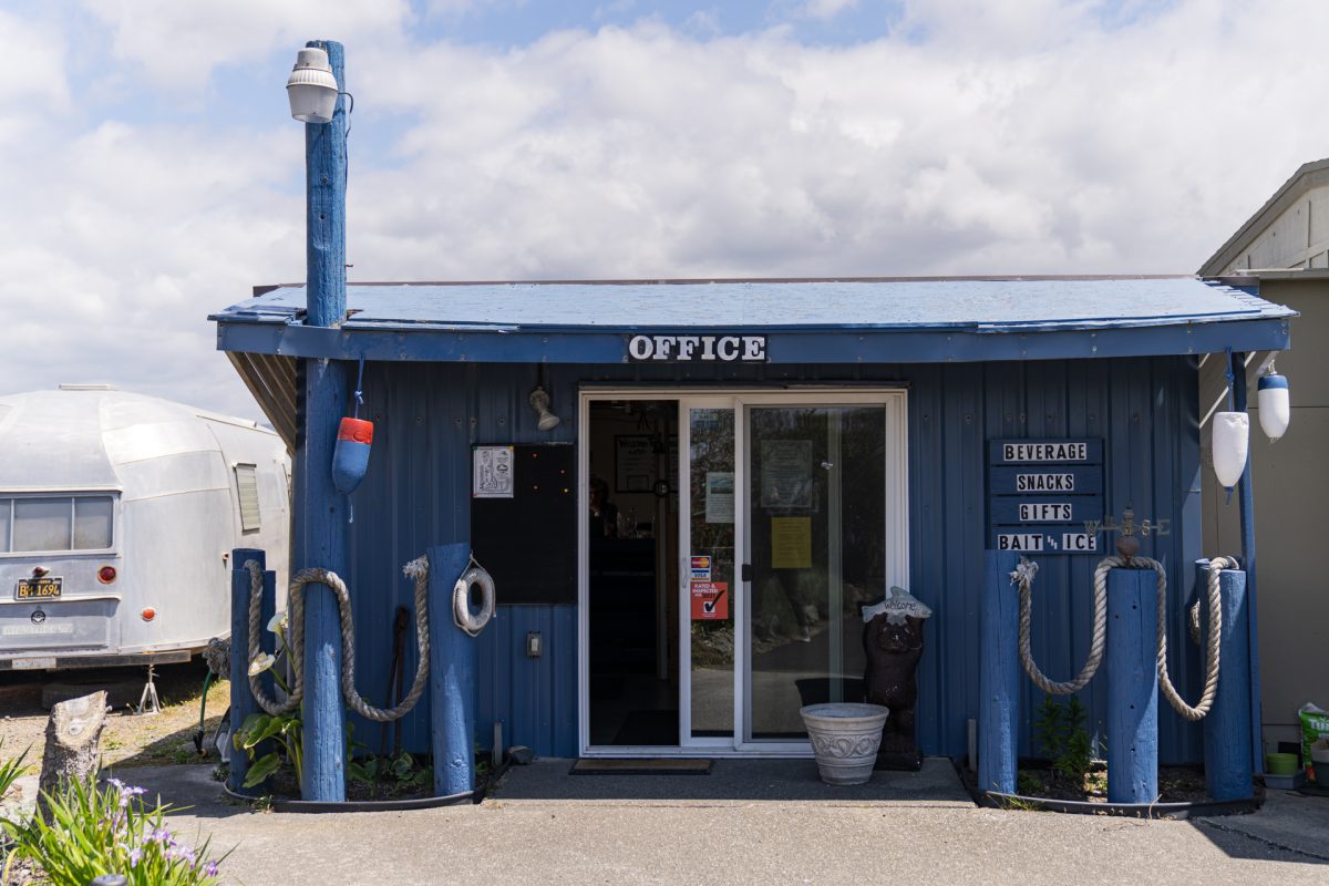 The office of Oceanside RV Park in Gold Beach, Oregon. 