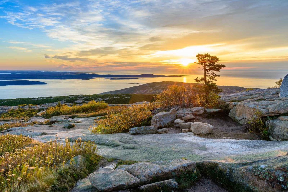 Sunrise at Cadillac Mountain in Maine