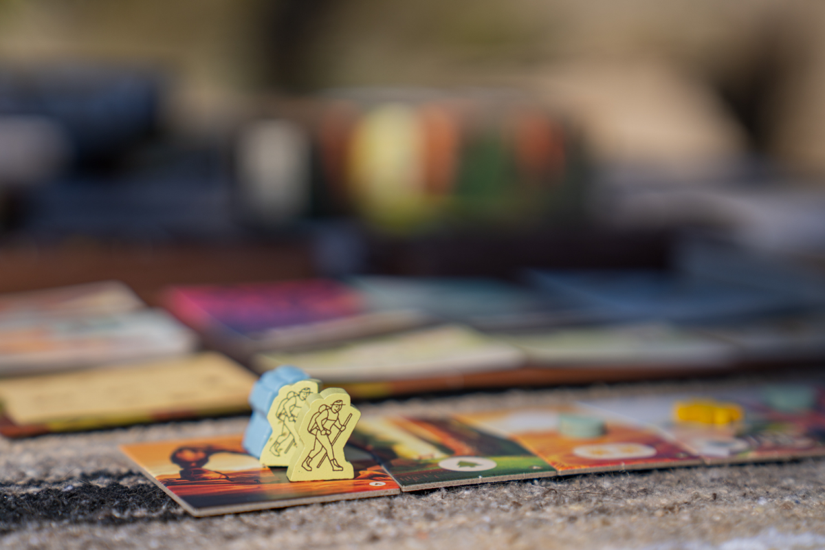 Up close photo of character from the PARKS board game