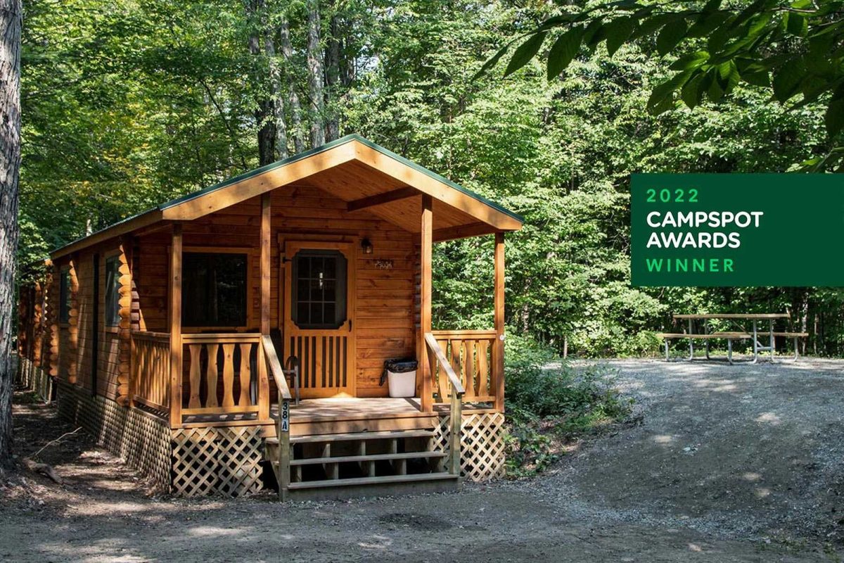 A cabin in the woods at Lost River Valley Campground. 