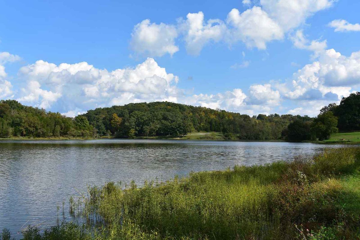 lake and hills