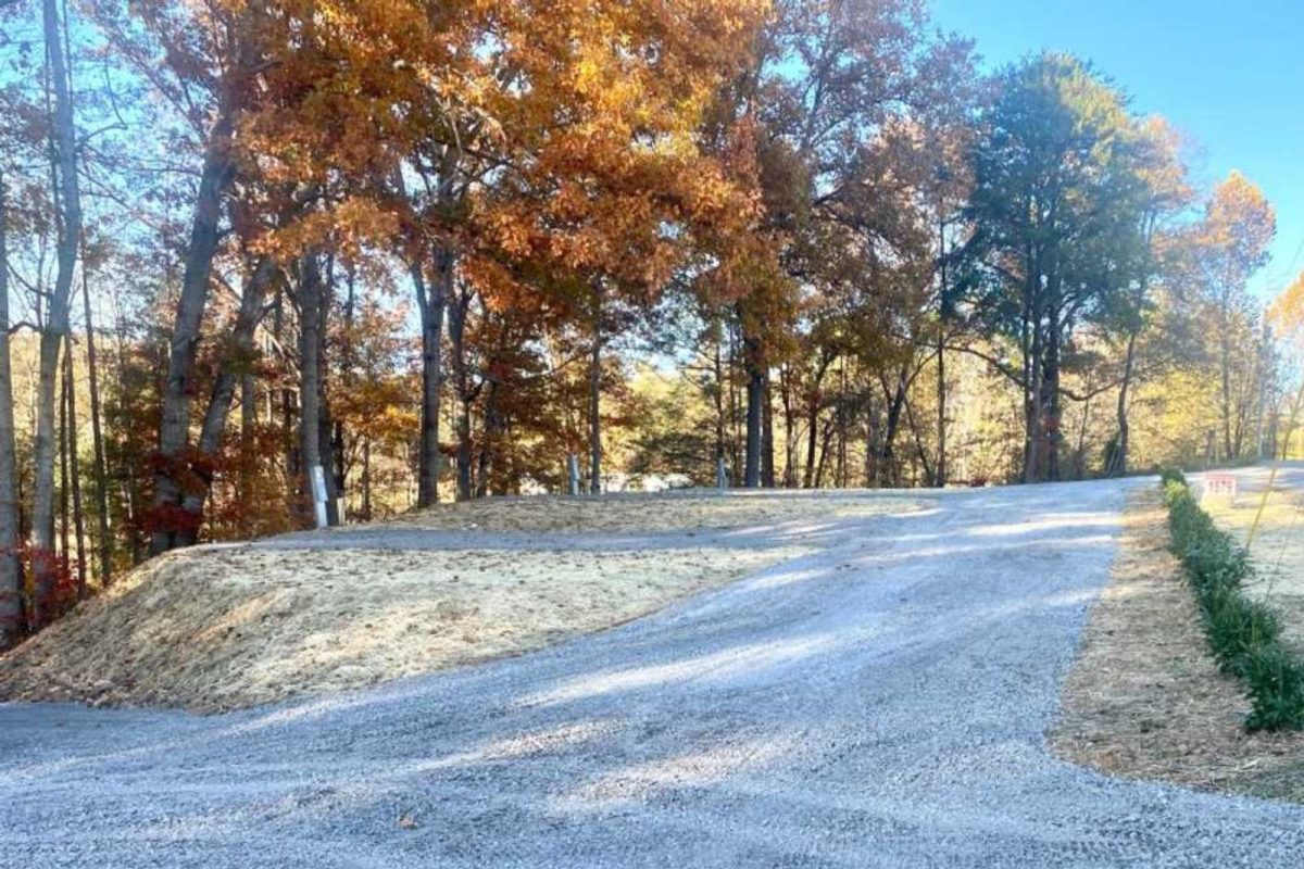 snowy driveway on Galtinburg campground