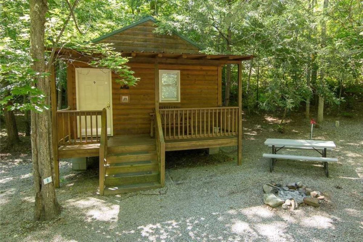 Campground near Gatlinburg, TN, with cabin