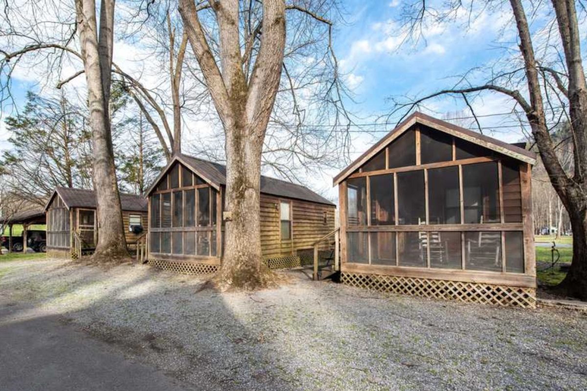 Gatlinburg campground with a-frame cabins