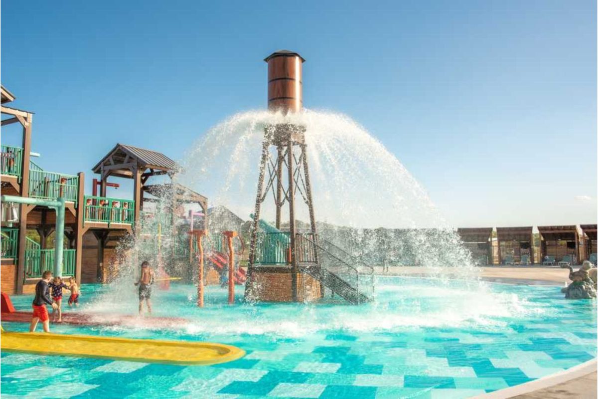 big water spout at Yogi Bear, one of the best places to camp