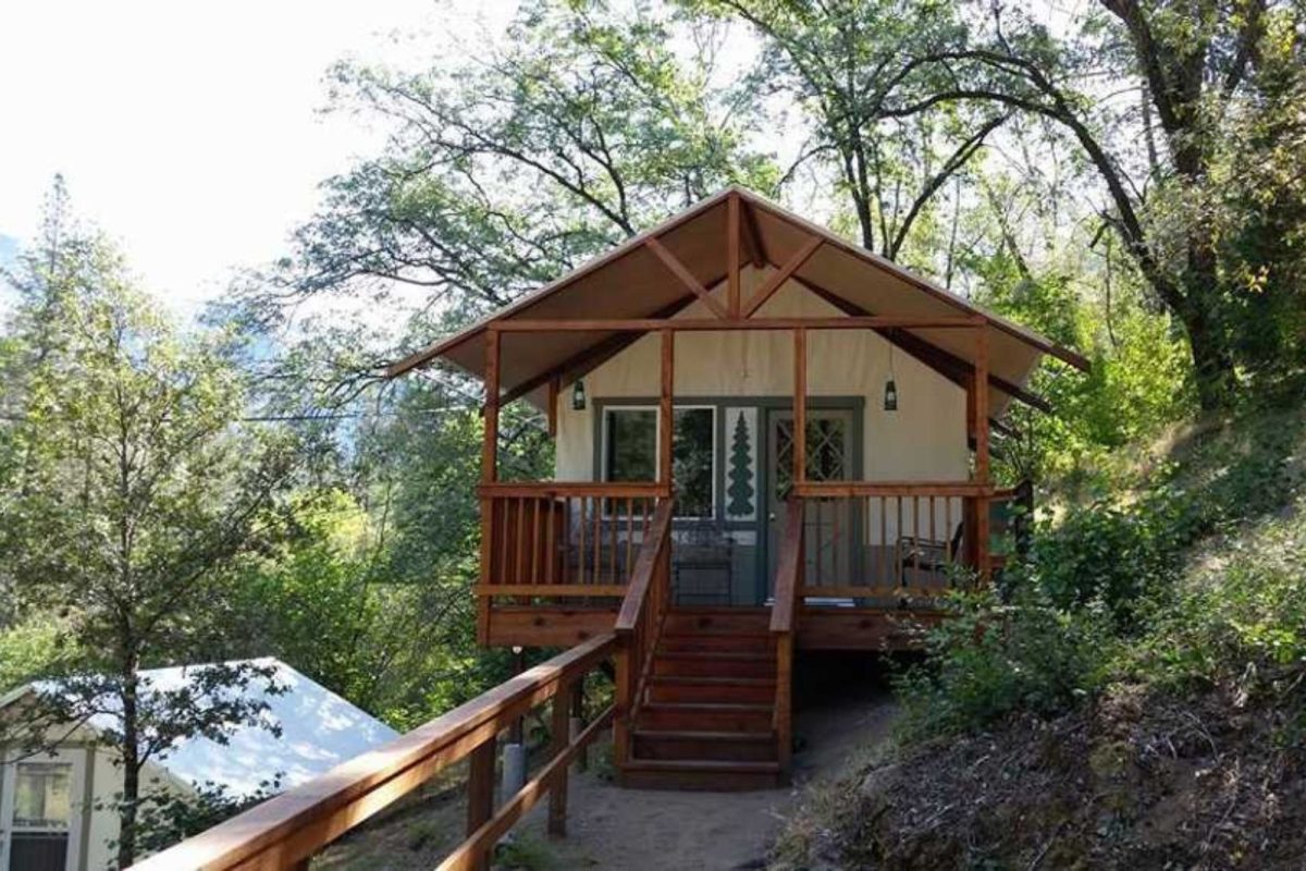 cabin on hillside as a 2023 camping destination