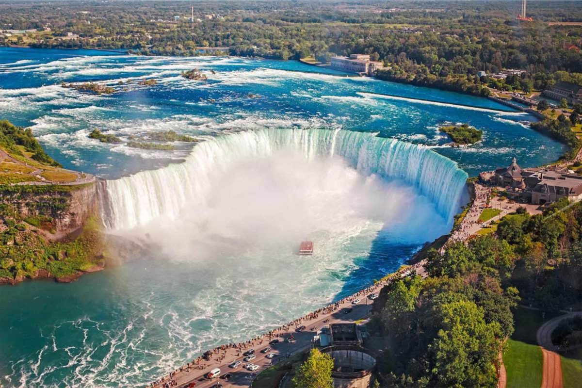 boat at the bottom of Niagara Falls