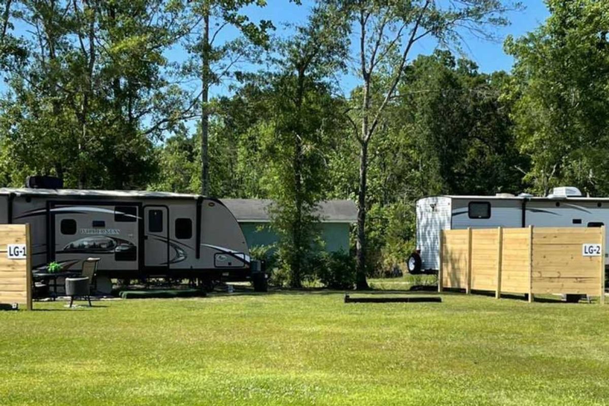 RVs parked on grass in North Carolina