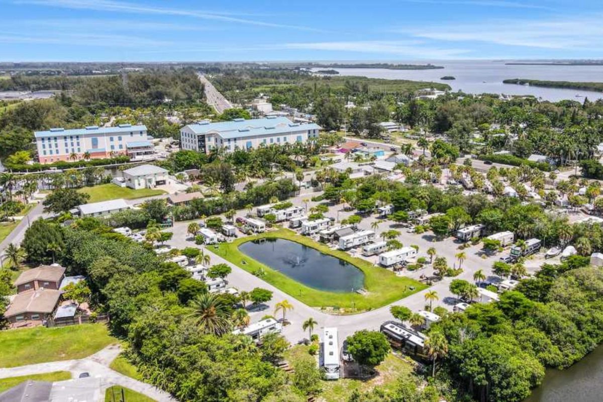 aerial view of Buttonwood Inlet RV Resort