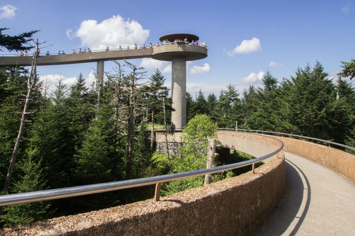 path up to Clingmans Dome in Great Smoky Mountains National Park near Pigeon Forge