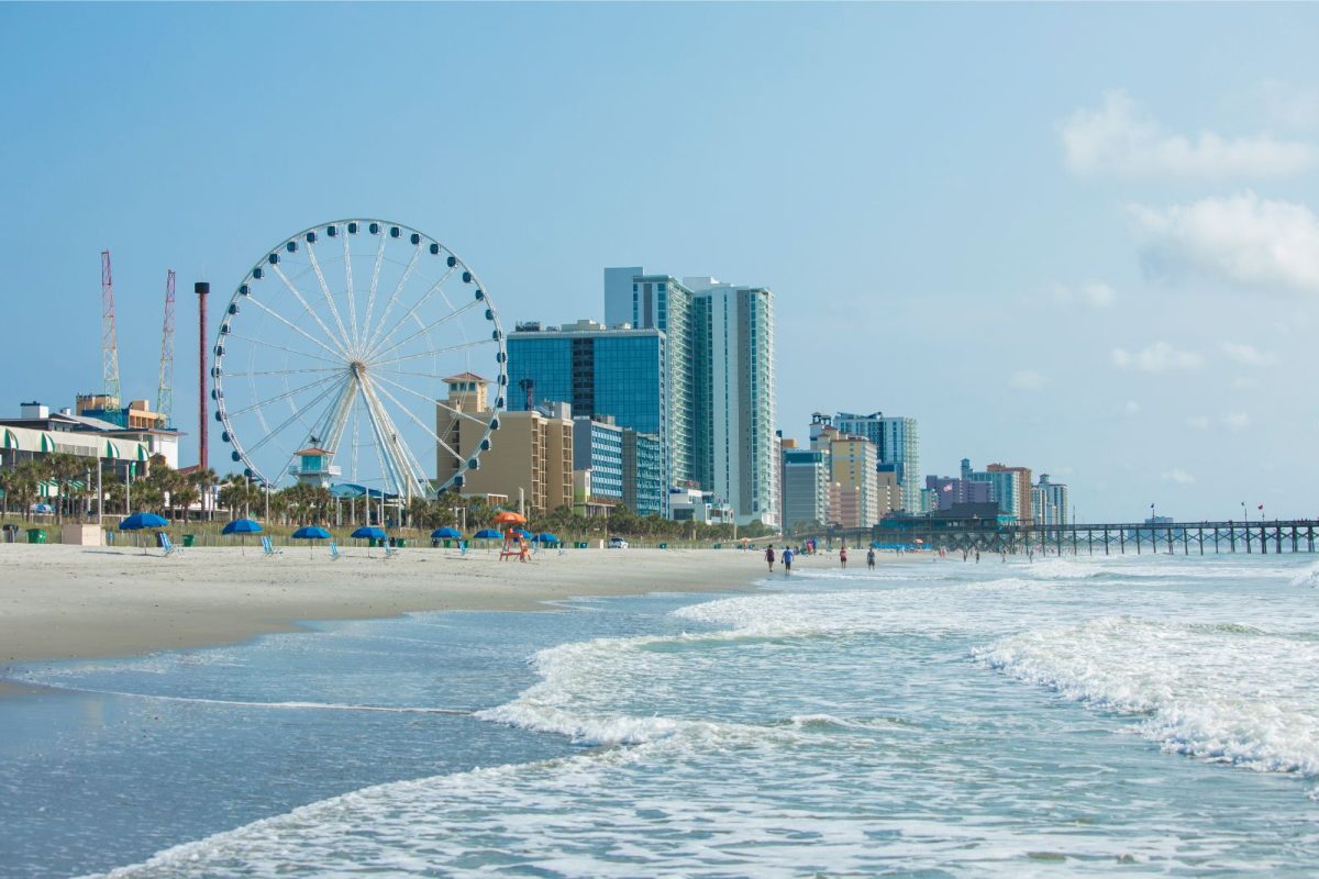 ferris wheel and buildings at Myrtle Beach for spring break