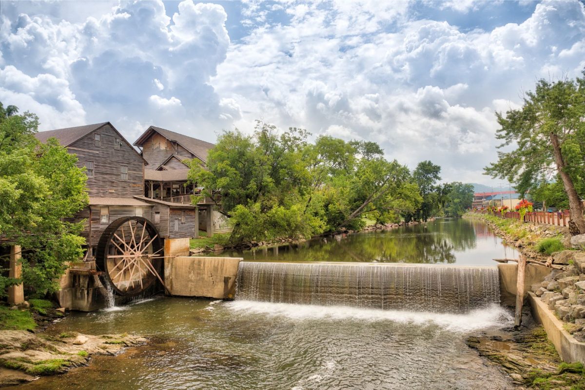 old mill and water at Pigeon Forge