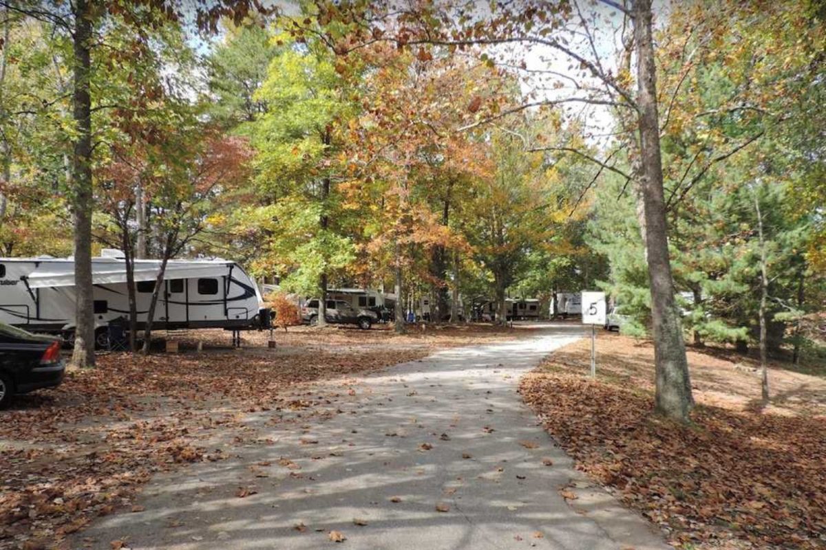 path in Oak Hollow Campground in North Carolina