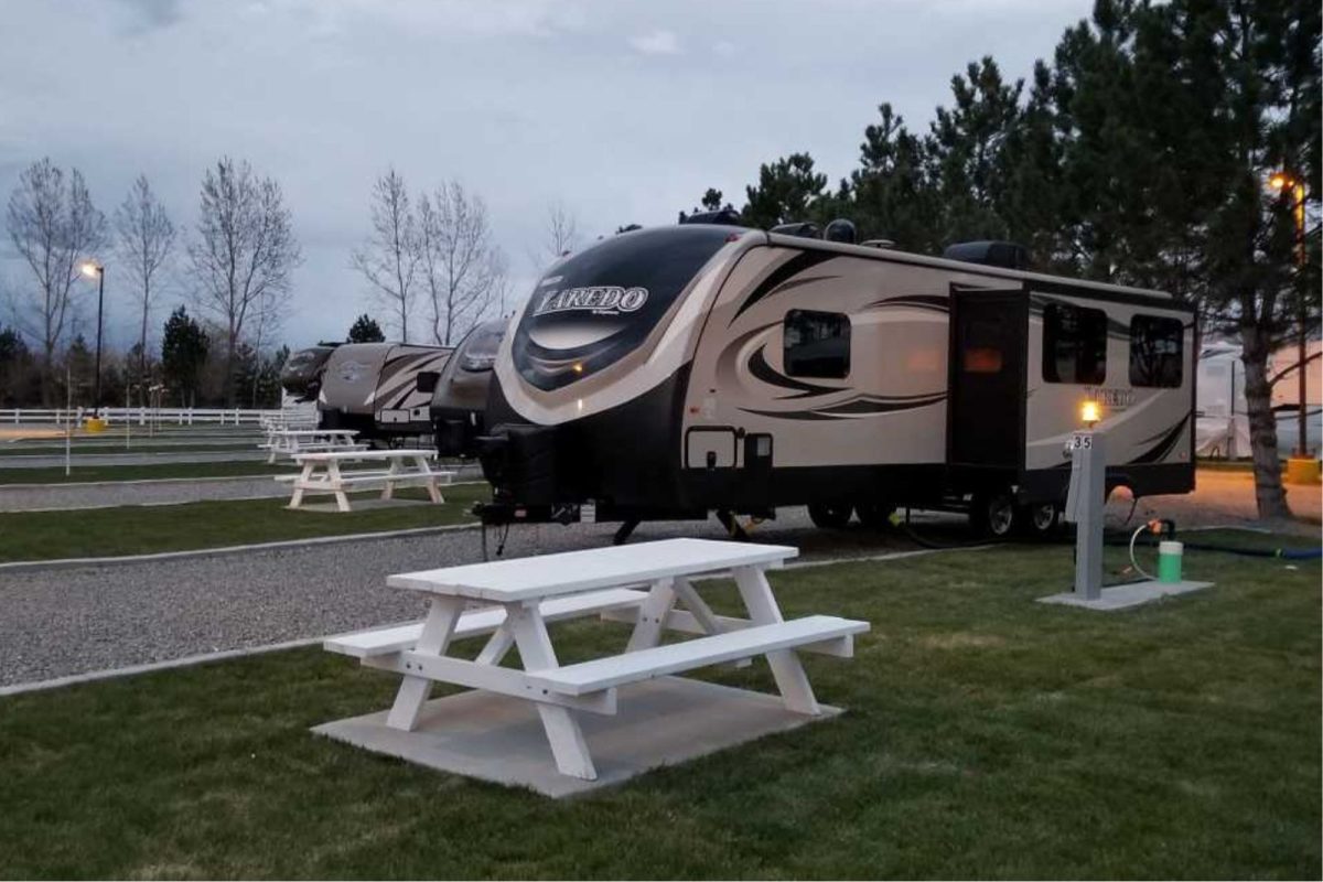 RV parked at Twin Falls 93 RV Park, a campground for July 4th camping