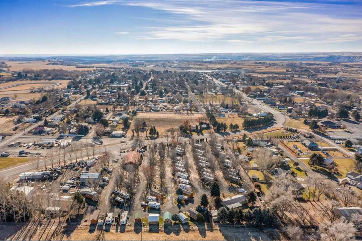 aerial view of Hagerman RV Village, camping destination for Fourth of July Weekend camping