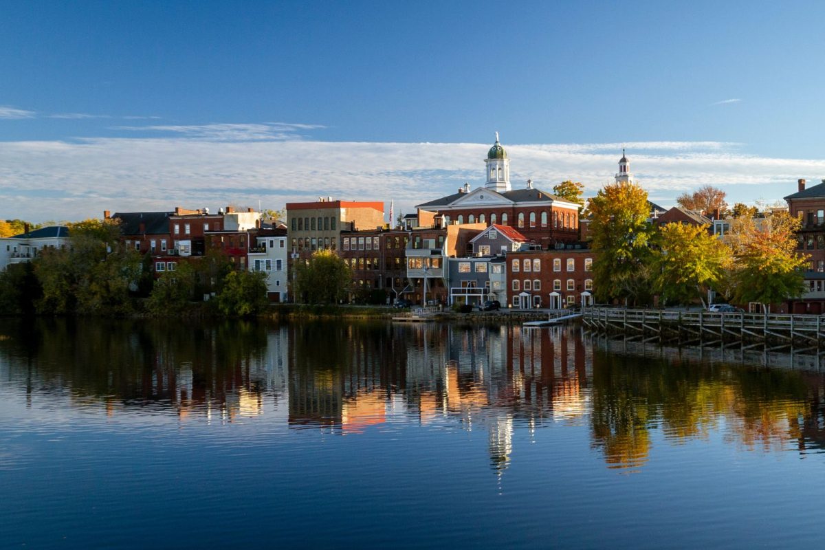 riverfront view of downtown Exeter