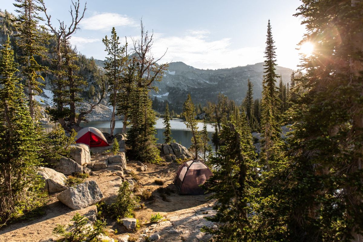 two tents pitched for fall or winter backcountry camping