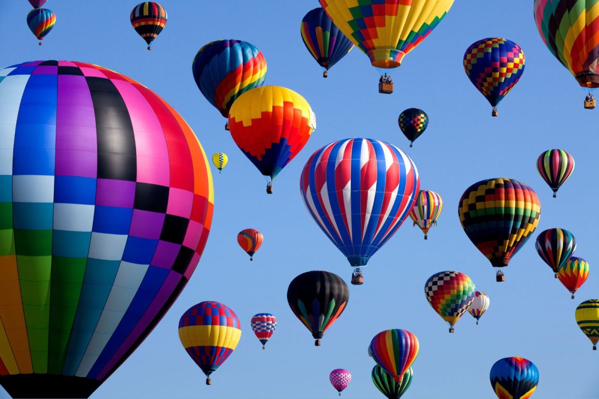 hot air balloons at Albuquerque International Balloon Fiesta, on list of awesome camping events