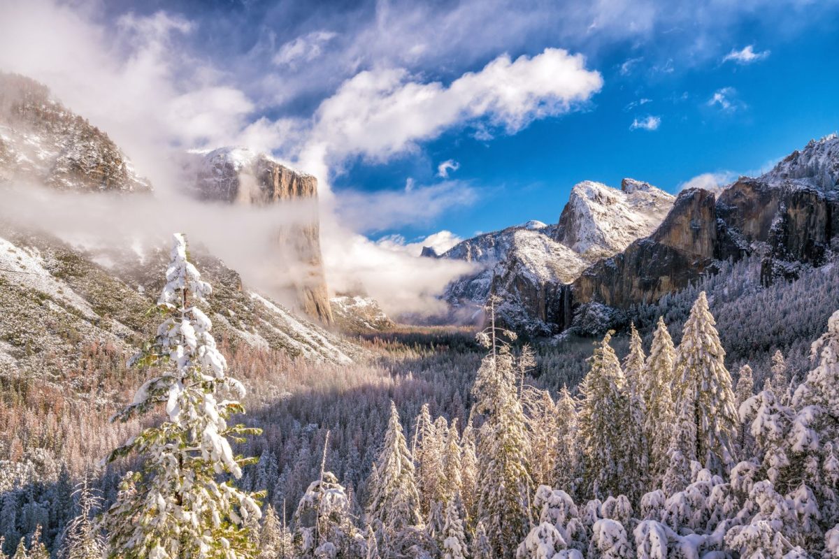 Yosemite National Park in snowy winter