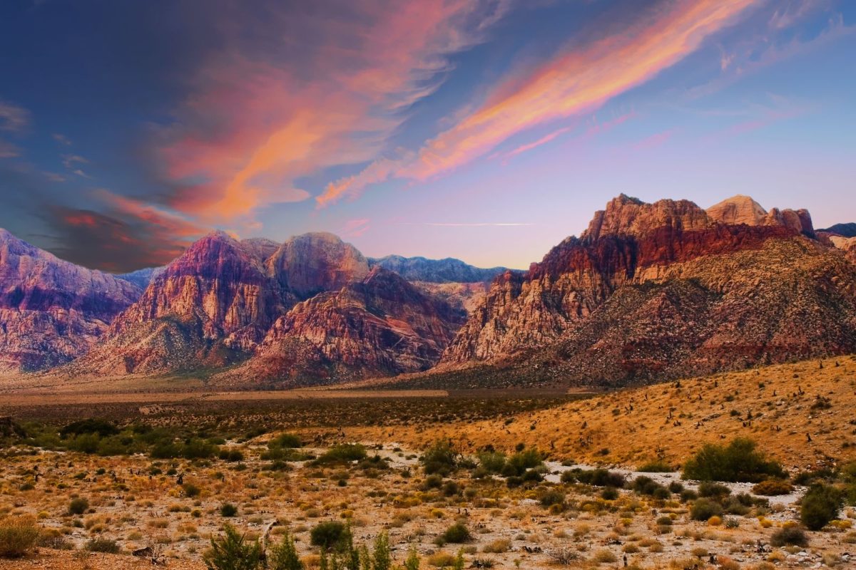 colored mountains at Red Rock Canyon near Las Vegas