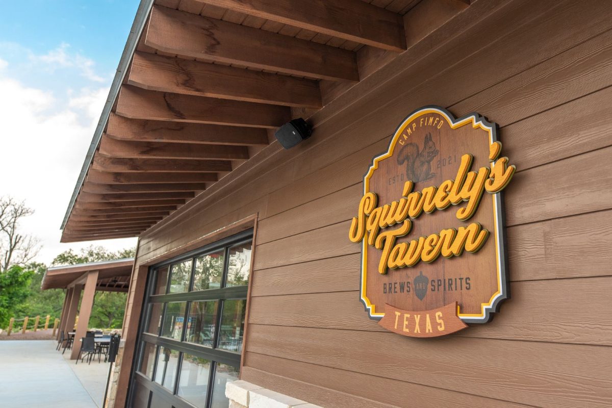 Squirrely's Tavern restaurant at Camp Fimfo, RV resort